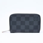 Louis Vuitton Wallet Zippy Coin Purse Card Case Mini Damier Graphite