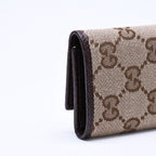 Gucci Key Case GG Canvas Leather Beige Brown Silver Key Holder — view 8