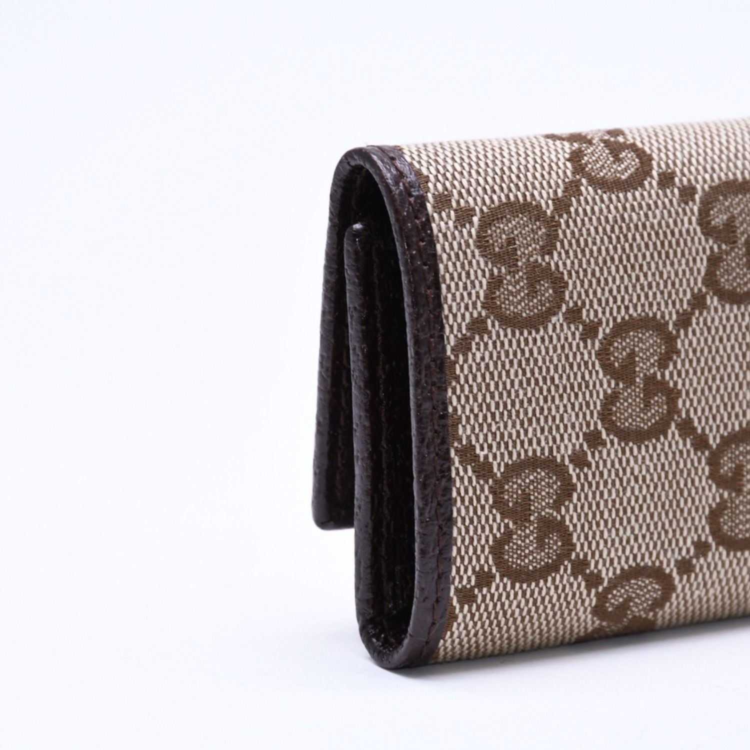 Gucci Key Case GG Canvas Leather Beige Brown Silver Key Holder — view 8