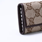 Gucci Key Case GG Canvas Leather Beige Brown Silver Key Holder — view 6