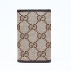 Gucci Key Case GG Canvas Leather Beige Brown Silver Key Holder — view 2