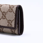 Gucci Key Case GG Canvas Leather Beige Brown Silver Key Holder — view 5
