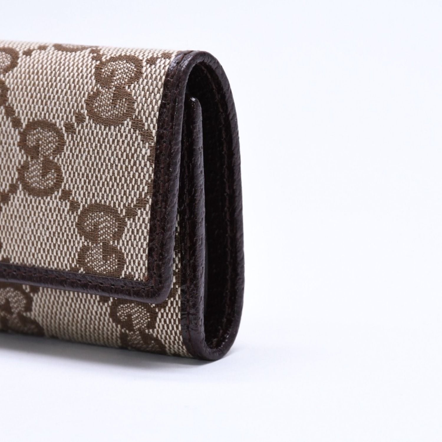 Gucci Key Case GG Canvas Leather Beige Brown Silver Key Holder — view 5