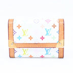 Louis Vuitton Porte Monnaie Plastic Coin Purse Monogram Multicolor White