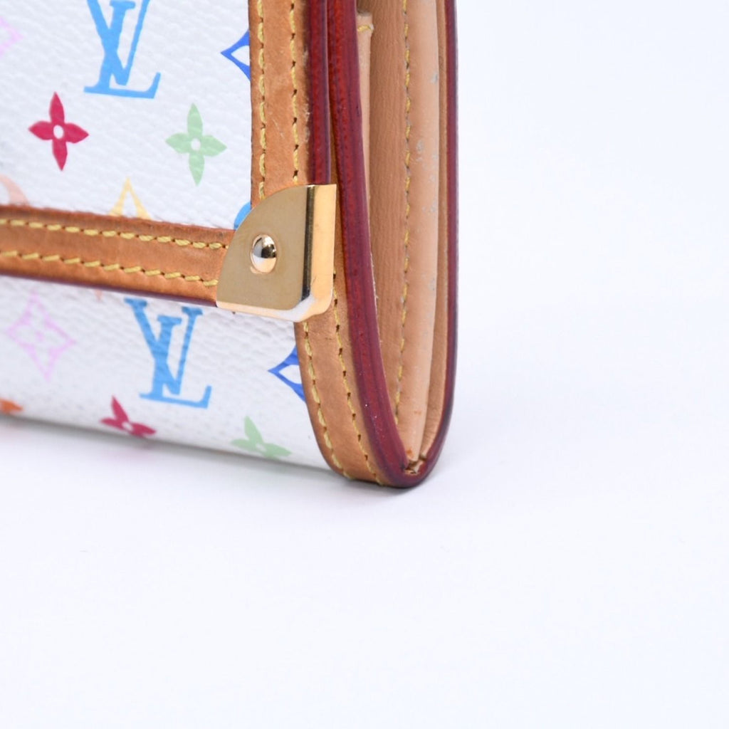 Louis Vuitton Porte Monnaie Plastic Coin Purse Monogram Multicolor White — view 8
