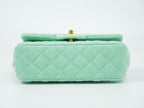 Chanel CC Logo Quilted Chain Shoulder Bag Denim Light Green Vintage — view 3