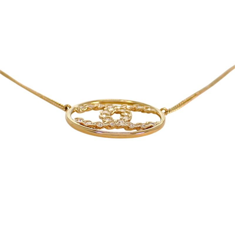 Chanel CC Circle Pendant Included Metal Gold — view 6