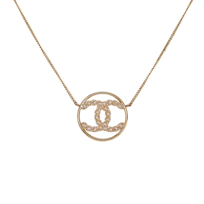 Chanel CC Circle Pendant Included Metal Gold — view 2