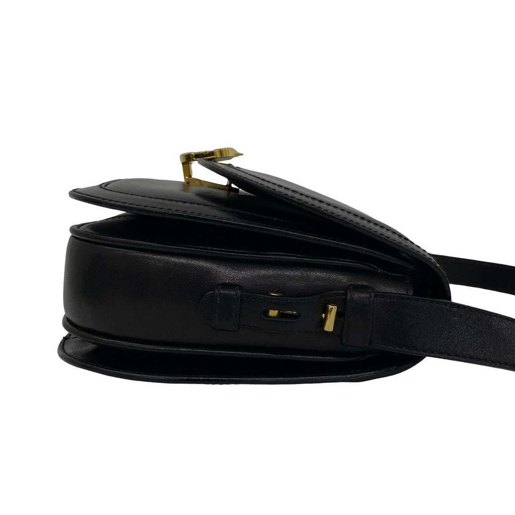 Gucci Vintage Horsebit GG Logo Leather Shoulder Bag Pochette Black — view 6