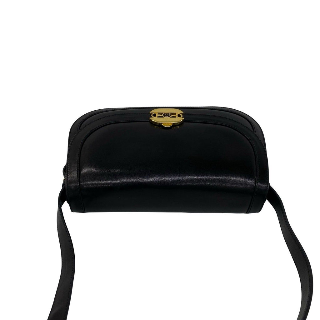 Gucci Vintage Horsebit GG Logo Leather Shoulder Bag Pochette Black — view 4