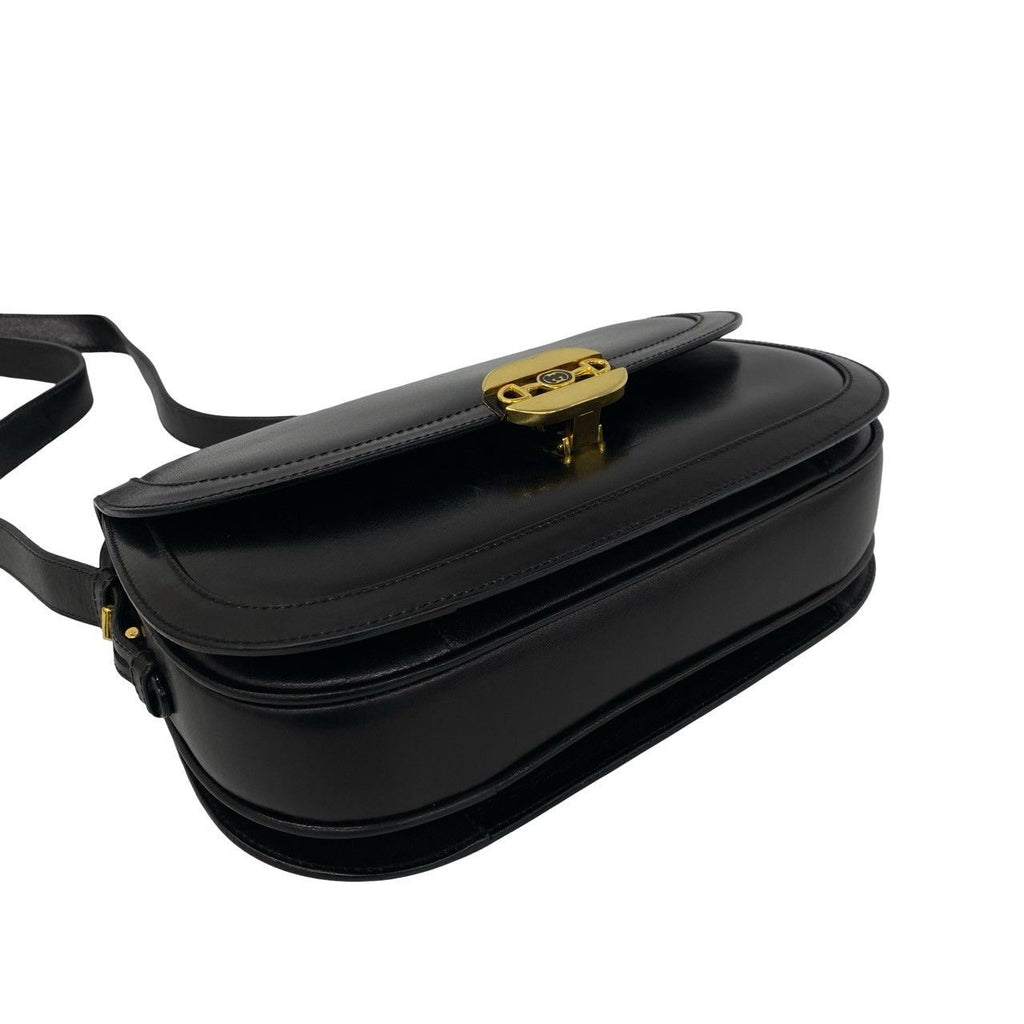 Gucci Vintage Horsebit GG Logo Leather Shoulder Bag Pochette Black — view 7
