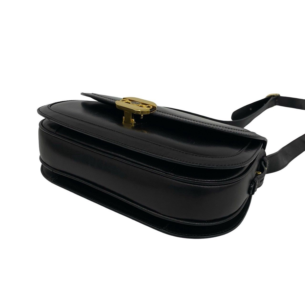 Gucci Vintage Horsebit GG Logo Leather Shoulder Bag Pochette Black — view 8
