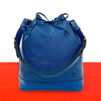 Louis Vuitton Vintage Noe Epi Leather Drawstring Shoulder Bag Cross Toledo Blue