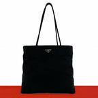 Prada Tessuto Nylon Tote Handbag Business Black