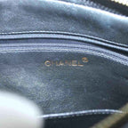 Chanel Quilted Caviar Leather Shoulder Bag CC Logo Tassel Number 2 Black Gold — view 4