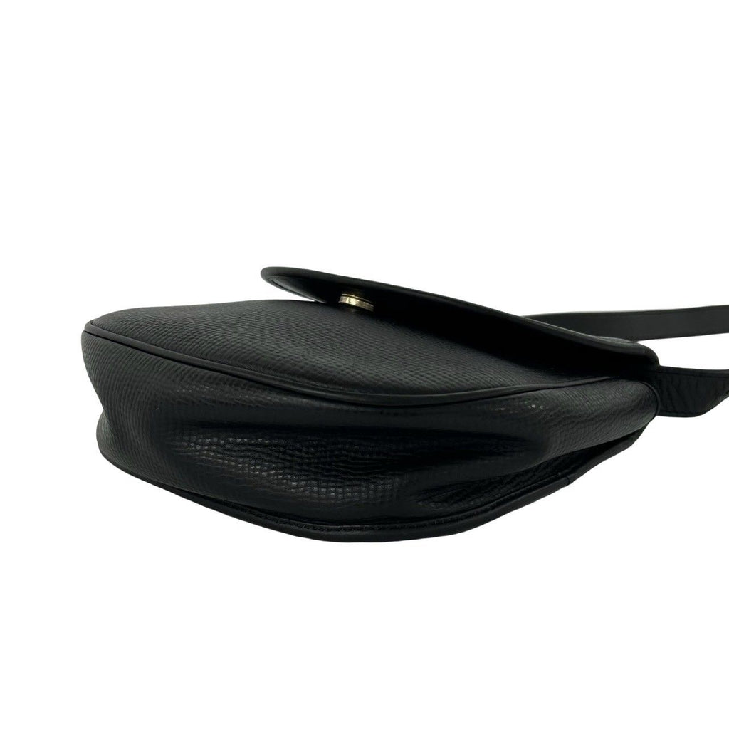Dior Vintage CD Logo Leather Shoulder Bag Pochette Black — view 8