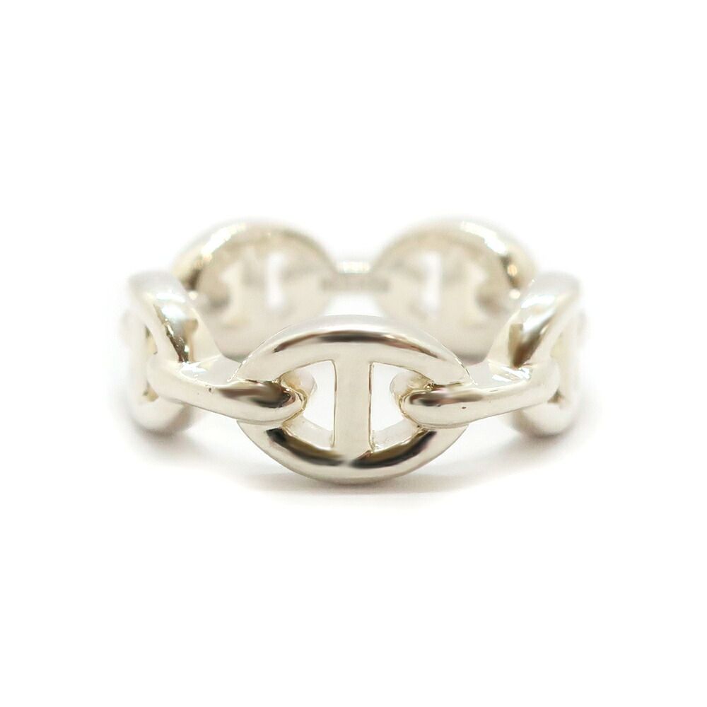 Hermes Heaven Chaine D'ancre Enchainee Ring PM Small 51 Silver