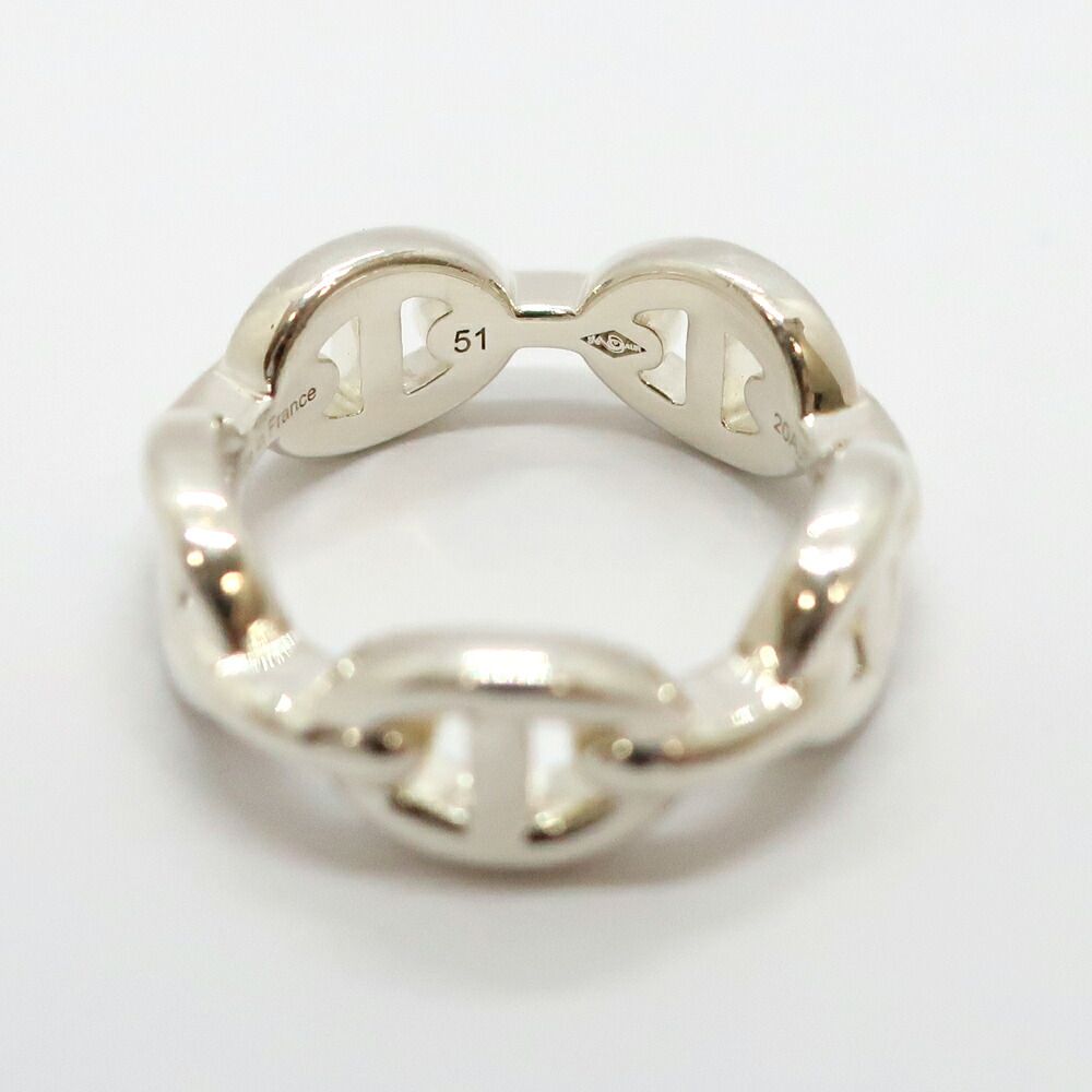 Hermes Heaven Chaine D'ancre Enchainee Ring PM Small 51 Silver — view 7