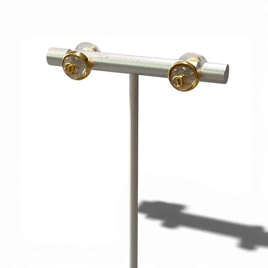 Chanel @ Vintage CC Logo Small Pierced Earring — view 2