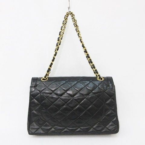 Chanel Shoulder Bag Chain Quilted CC Logo Leather Black — view 2