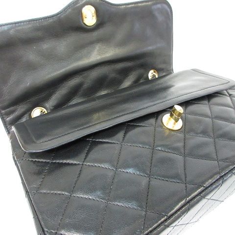 Chanel Shoulder Bag Chain Quilted CC Logo Leather Black — view 5