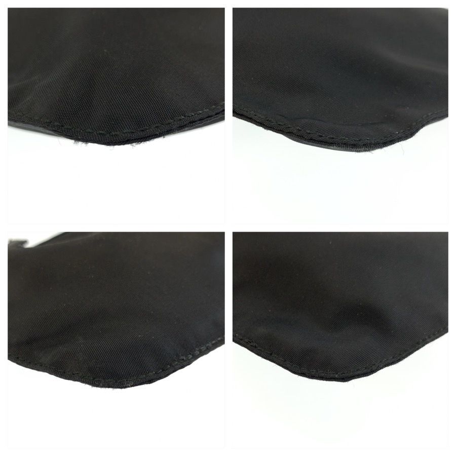 Prada Tessuto Black Silver Nylon Shoulder Bag — view 4