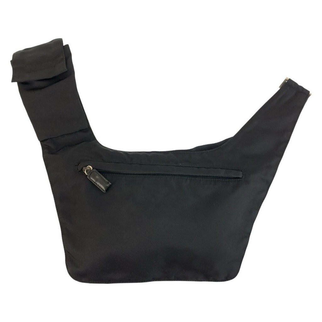 Prada Tessuto Black Silver Nylon Shoulder Bag — view 2