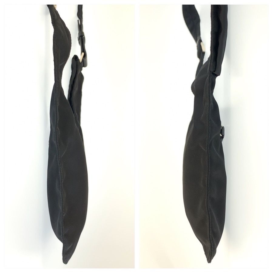 Prada Tessuto Black Silver Nylon Shoulder Bag — view 8