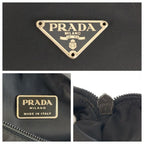 Prada Tessuto Black Silver Nylon Shoulder Bag — view 3