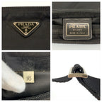 Prada Tessuto Black Silver Nylon Shoulder Bag — view 3