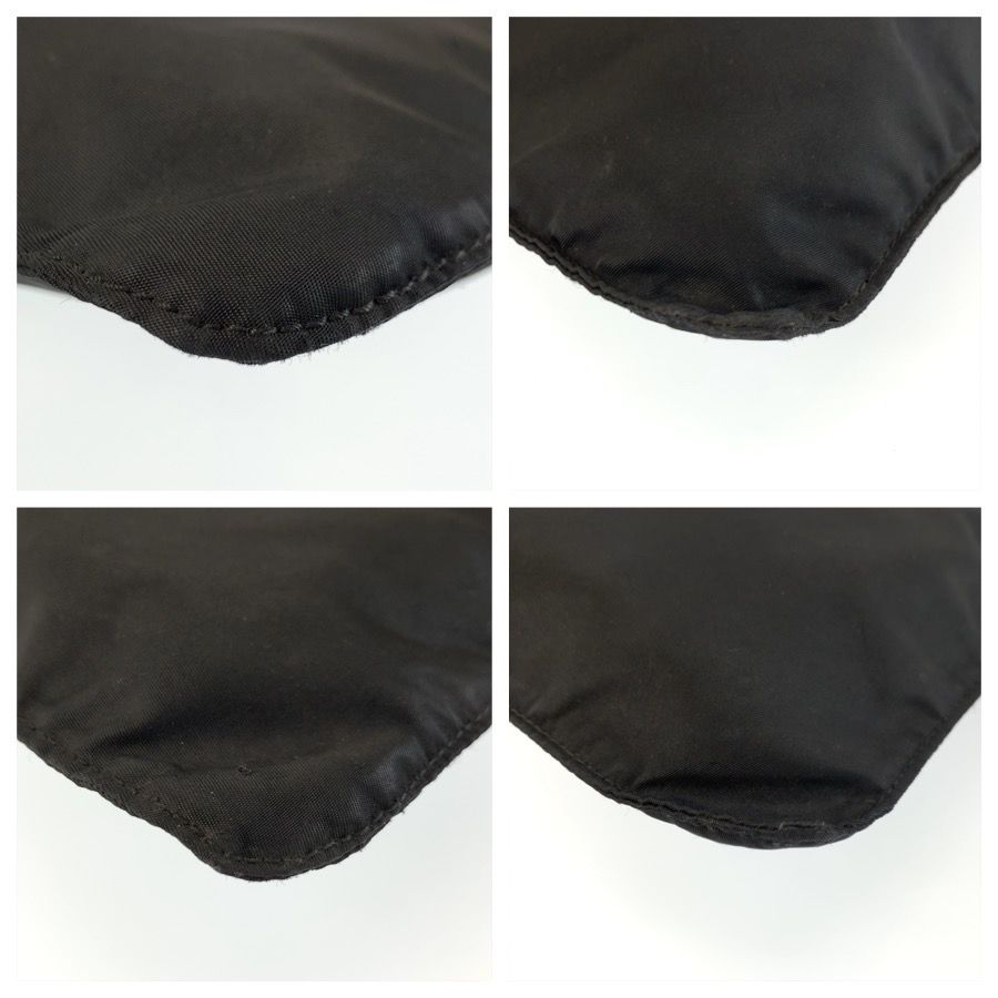 Prada Tessuto Black Silver Nylon Shoulder Bag — view 4