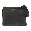 Prada Tessuto Black Silver Nylon Shoulder Bag