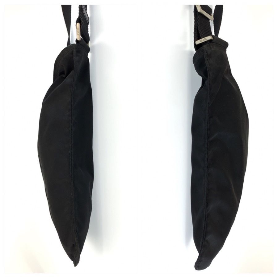 Prada Tessuto Black Silver Nylon Shoulder Bag — view 7