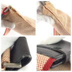 Prada Pink Red Silver Canvas Shoulder Bag — view 6