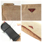 Prada Pink Red Silver Canvas Shoulder Bag — view 5