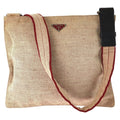 Prada Pink Red Silver Canvas Shoulder Bag