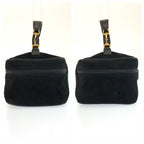 Gucci Horsebit Black Gold Suede Leather 032 106 Vanity Bag — view 8