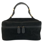 Gucci Horsebit Black Gold Suede Leather 032 106 Vanity Bag