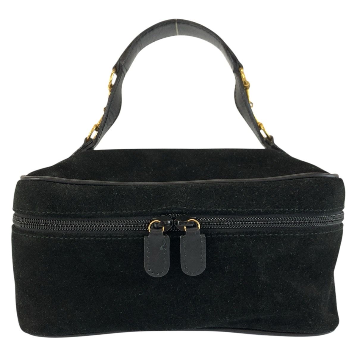 Gucci Horsebit Black Gold Suede Leather 032 106 Vanity Bag