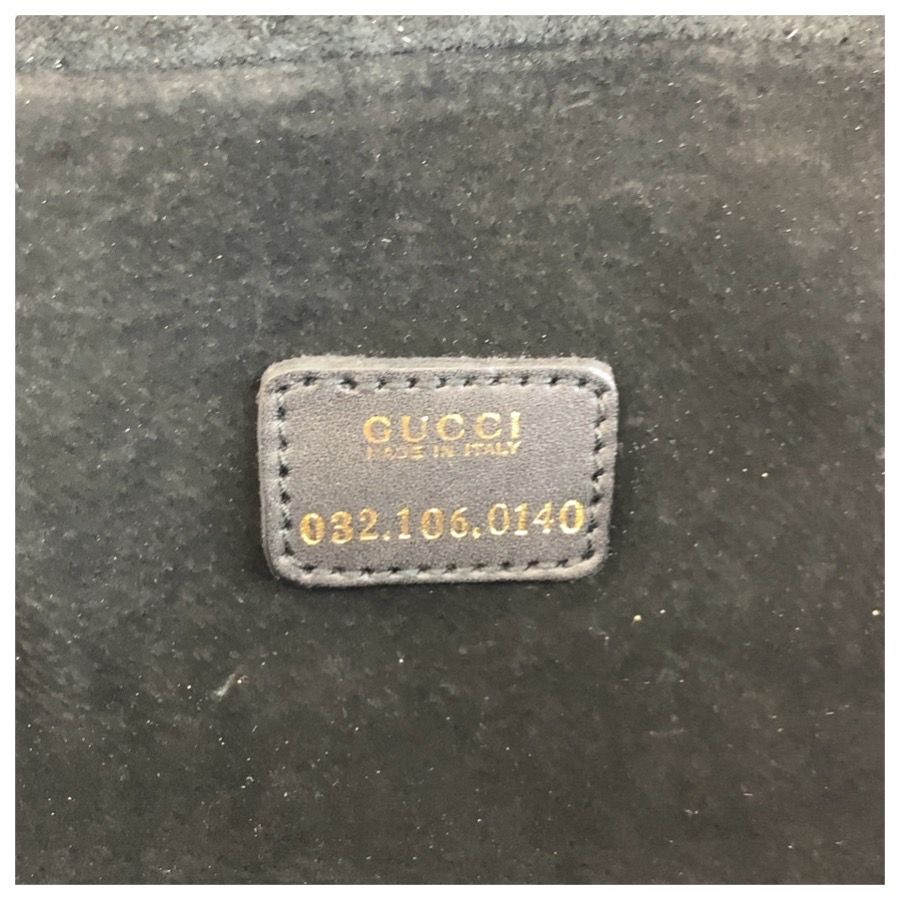 Gucci Horsebit Black Gold Suede Leather 032 106 Vanity Bag — view 3