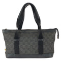 Gucci Black Gold GG Canvas Leather Handle Tote Bag