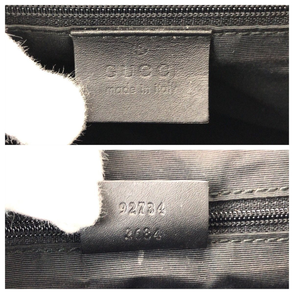 Gucci Black Gold GG Canvas Leather Handle Tote Bag — view 4