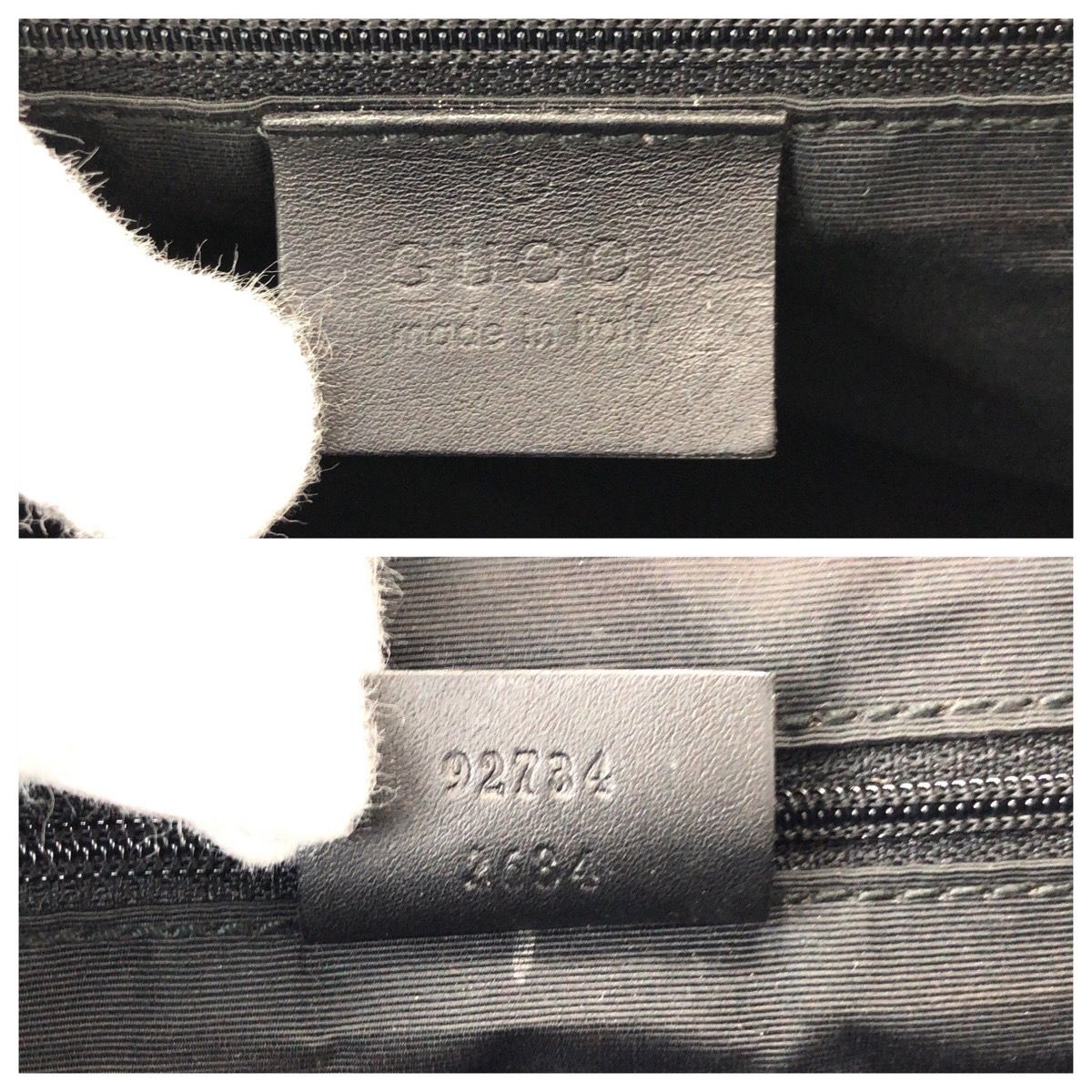 Gucci Black Gold GG Canvas Leather Handle Tote Bag — view 4