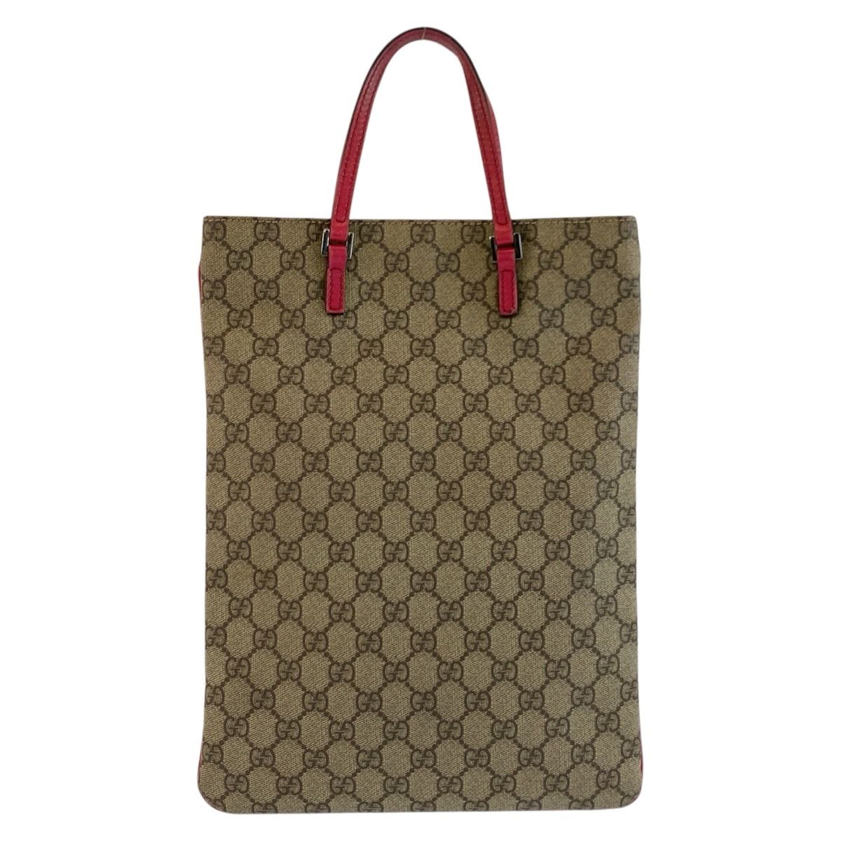 Gucci Beige Pink GG Supreme Canvas Tote Handbag — view 2
