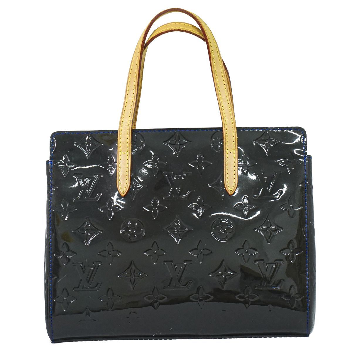 Louis Vuitton LV Catalina BB Vernis Leather Handle Grand Blue Bag Vintage