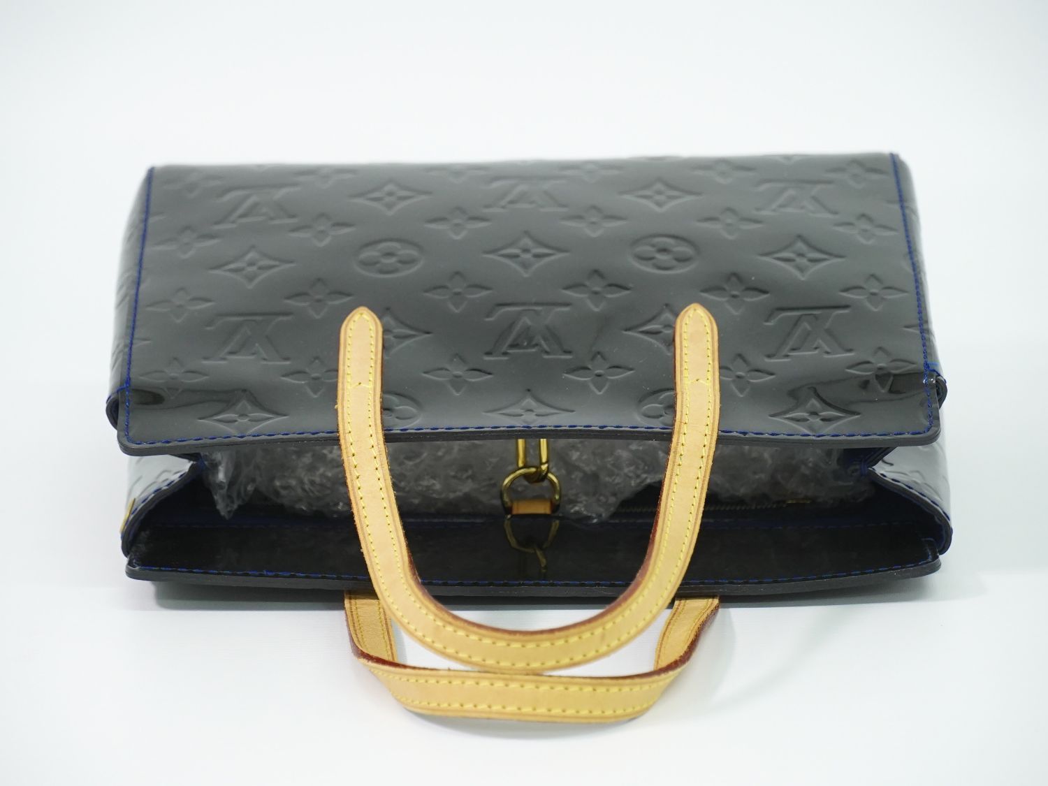 Louis Vuitton LV Catalina BB Vernis Leather Handle Grand Blue Bag Vintage — view 5