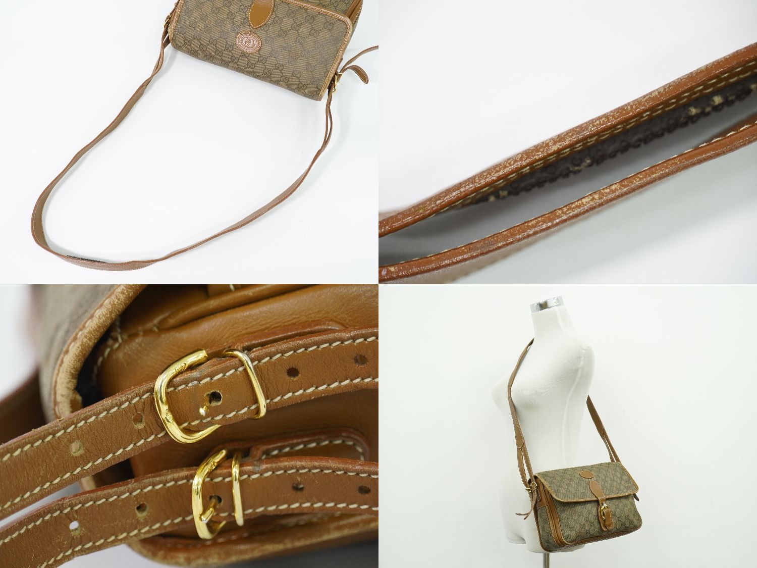 Gucci GG Supreme Shoulder Bag Pochette Brown Vintage — view 6