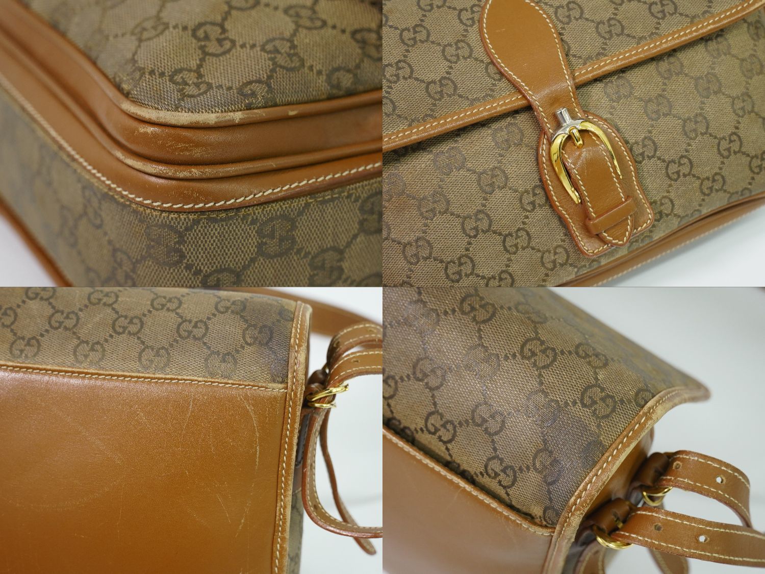 Gucci GG Supreme Shoulder Bag Pochette Brown Vintage — view 7