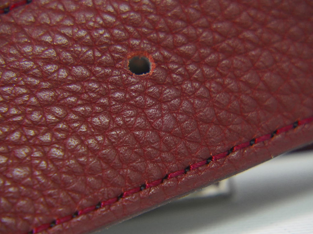 Hermes Constance Belt Reversible Leather Bordeaux Black Silver Vintage — view 7