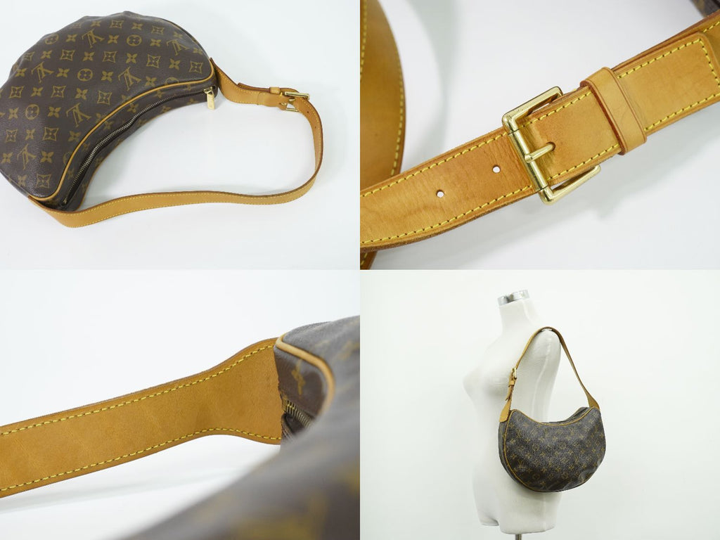 Louis Vuitton LV Croissant MM Monogram Shoulder Bag Brown Vintage — view 6